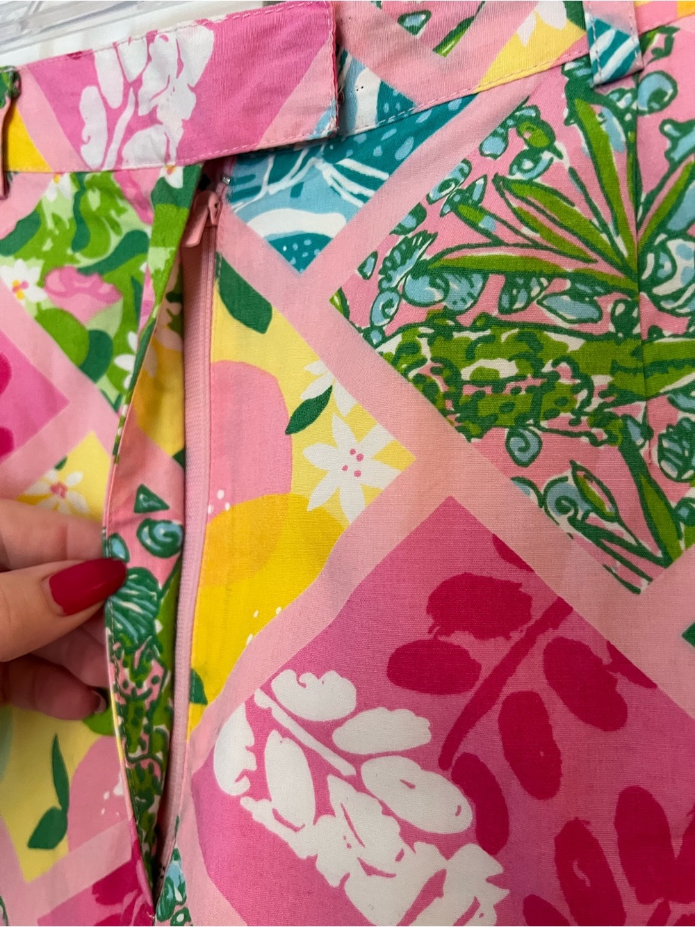 Lilly Pulitzer Vintage White Label Floral Patchwork A-Line Skirt Size 8 - Picture 5 of 9
